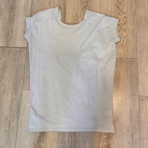 Fabletics Cross Back Valhalla Tee XS Xsmall‎ Gray Workout Activewear Top